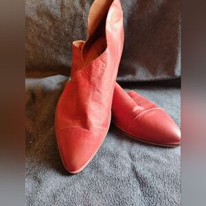 Free People Royale D'Orsay Leather Flats Muted Red Size 40eu/10 US